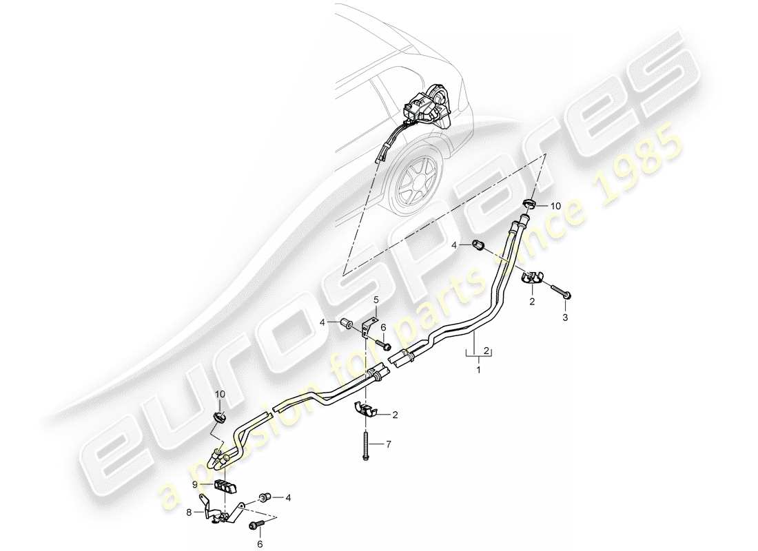 porsche 2013 (cayenne e2 92a) heissluftkanal teilediagramm