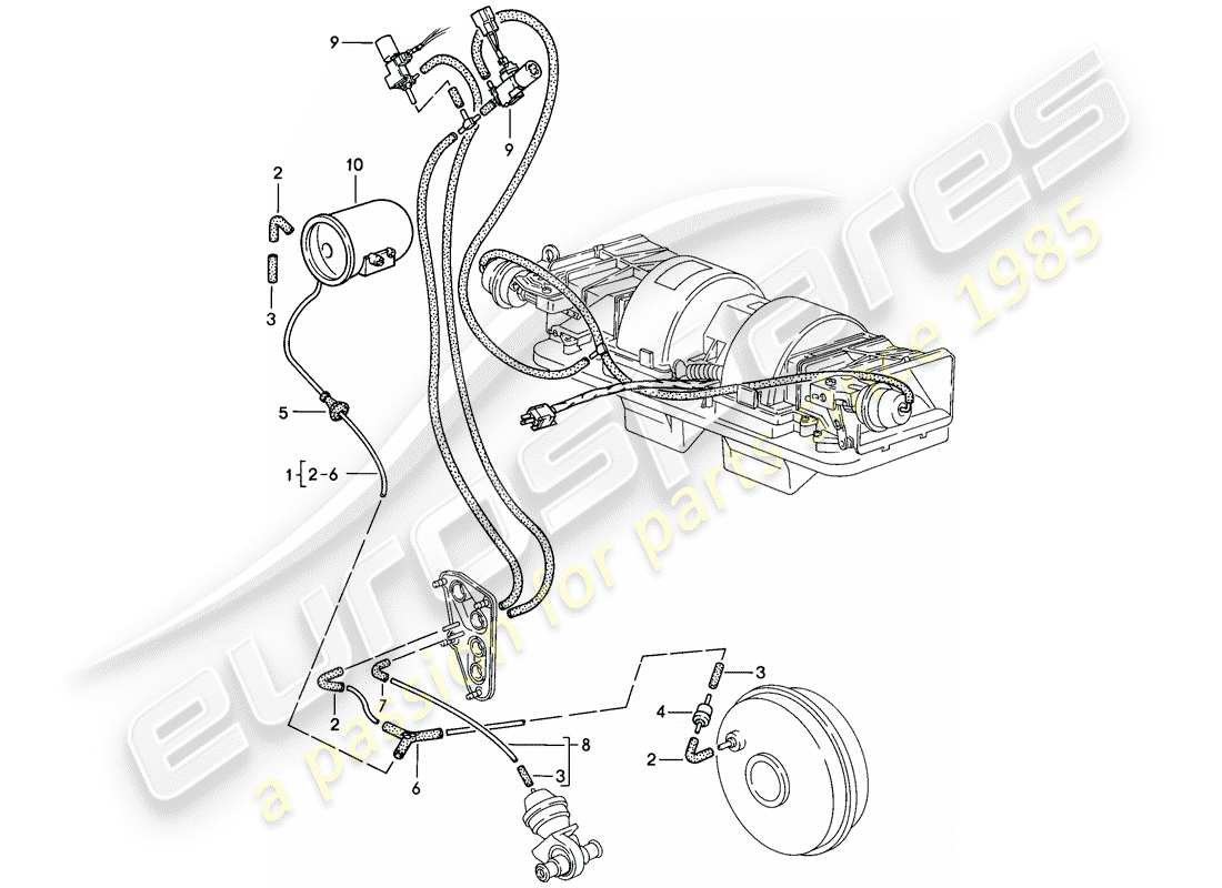 porsche 1986 (944) vakuumsteuerung teilediagramm