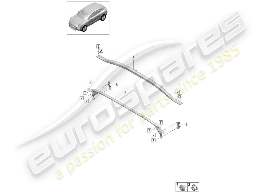porsche 2019 (macan) dome strut-ersatzteildiagramm