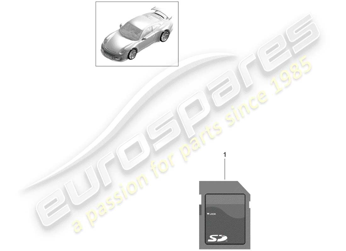 porsche 2020 (991-2 r/gt3/rs) sd-karte-teilediagramm
