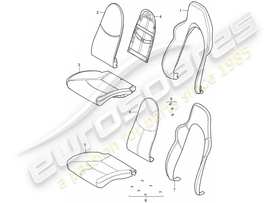 porsche 2007 (997-1 gt3) schaumteil teilediagramm