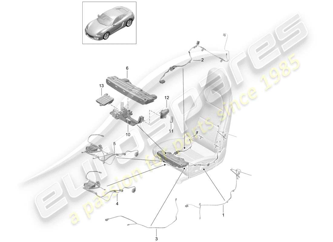 porsche 2016 (981 cayman) kabelbäume ersatzteildiagramm