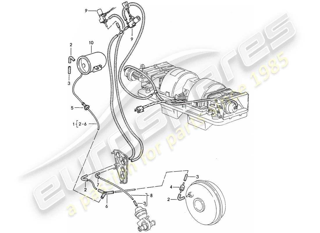 porsche 1995 (968) vakuumsteuerung teilediagramm