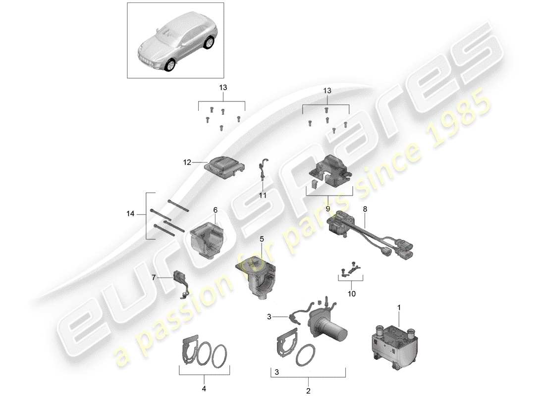 porsche 2016 (macan) zusatzheizung teilediagramm