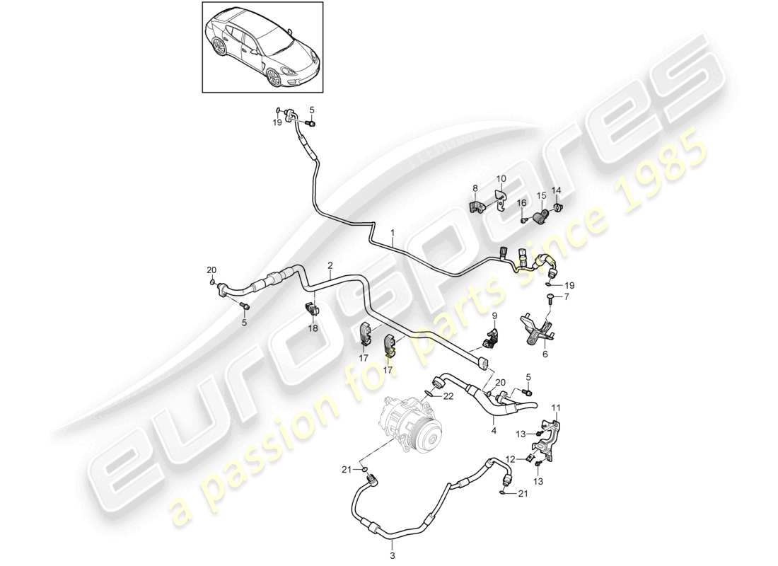 porsche 2010 (cayenne e1 9pa) kältemittelkreislauf diesel teilediagramm