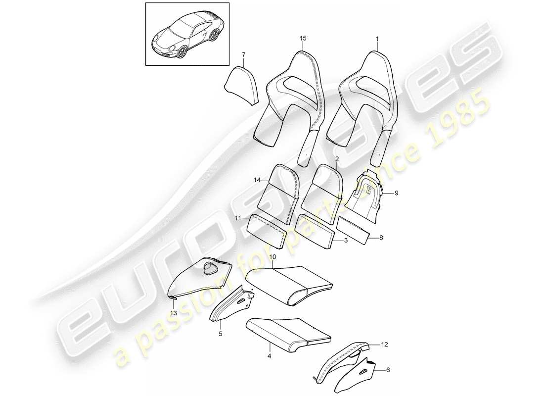 porsche 2010 (997-2) schaumteil teilediagramm