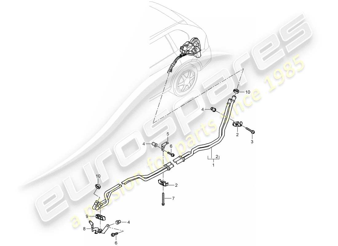 porsche 2008 (cayenne e1 9pa) heissluftkanal teilediagramm