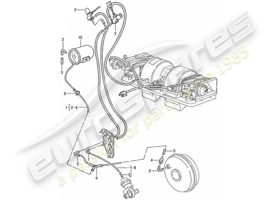 porsche 1991 (944) vakuumsteuerung teilediagramm