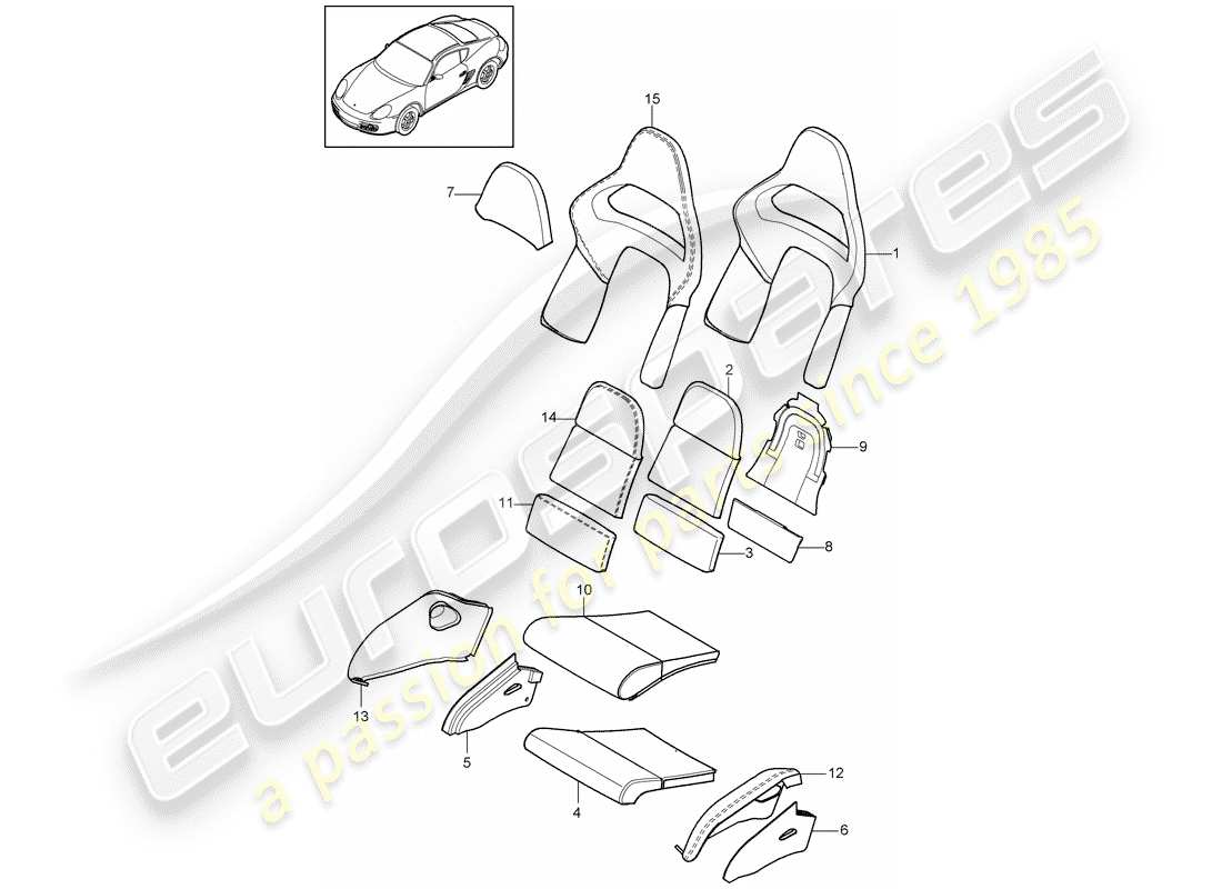 porsche 2011 (987 cayman) schaumteil teilediagramm