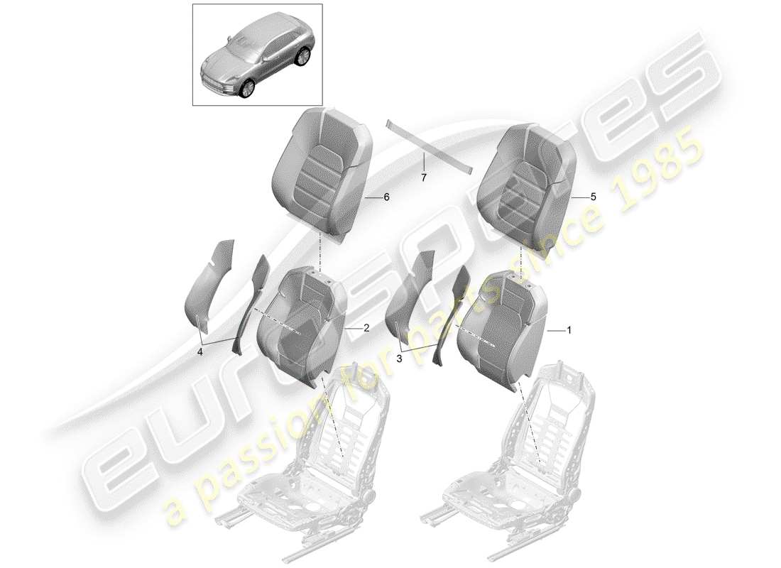 porsche 2019 (macan) schaumteil teilediagramm