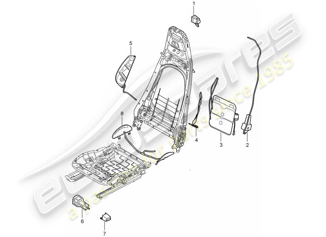 porsche 2011 (997-2 gt3) lumbar support ersatzteildiagramm