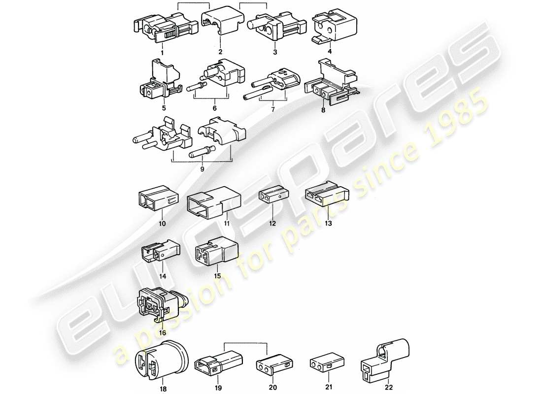 porsche 1994 (968) steckverbindergehäuse ersatzteildiagramm