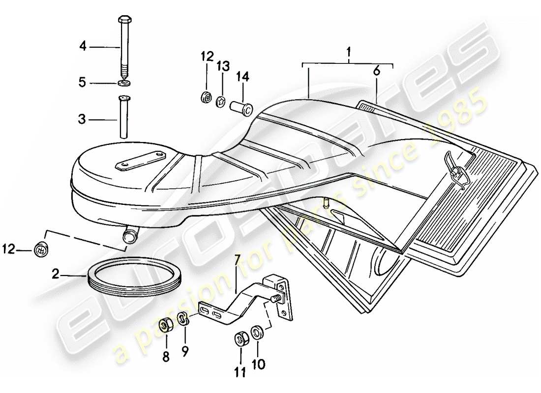 porsche 1985 (911) luftfilter - teilediagramm