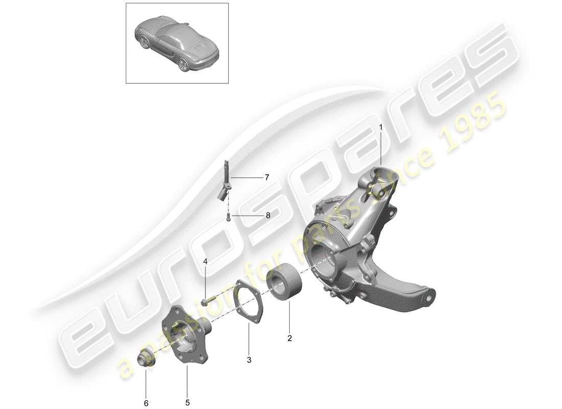 porsche 2013 (981 boxster) hinterachse teilediagramm