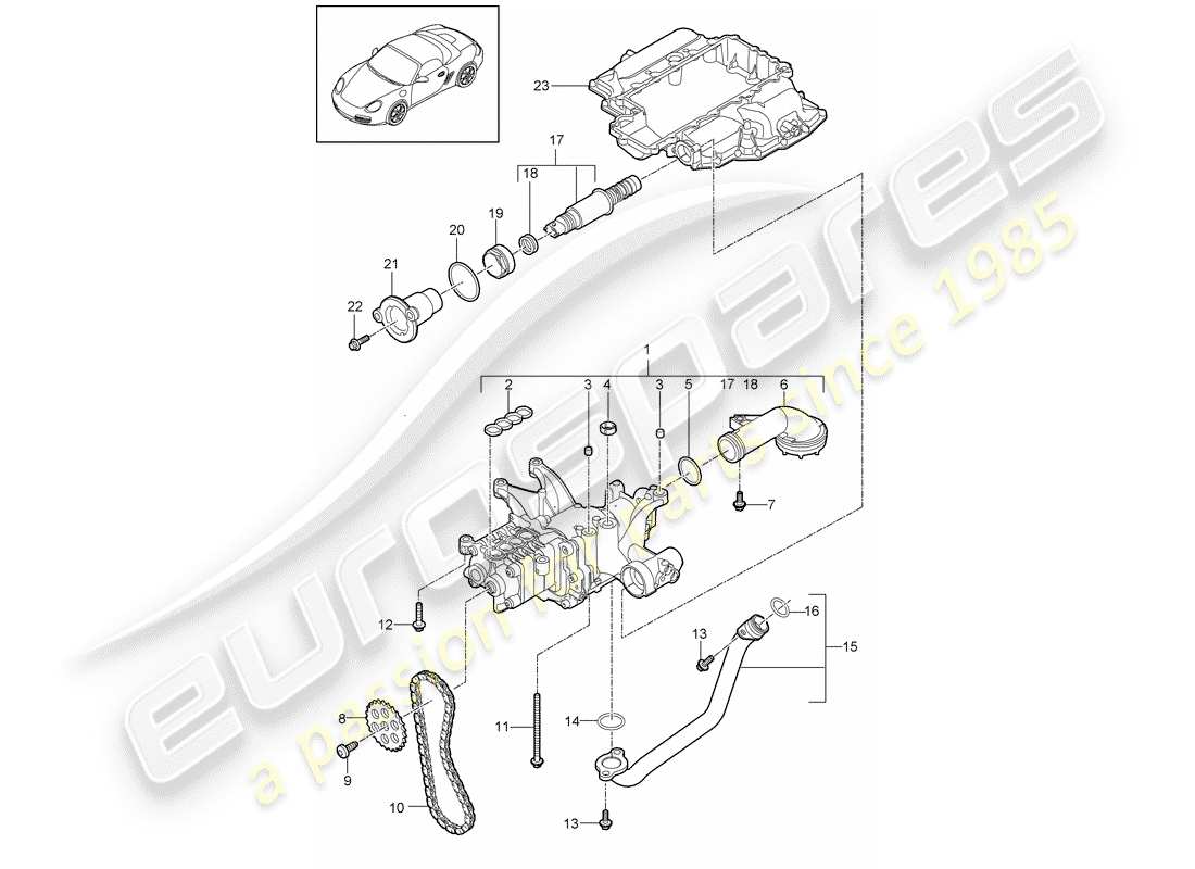 porsche 2011 (987 boxster) ölpumpe ersatzteildiagramm