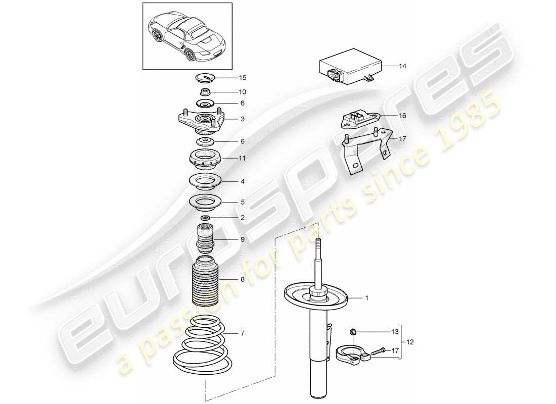 porsche 2011 (987 boxster) aufhängung teilediagramm