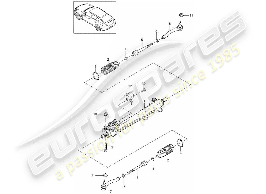 porsche 2016 (panamera 970) servolenkung - teilediagramm