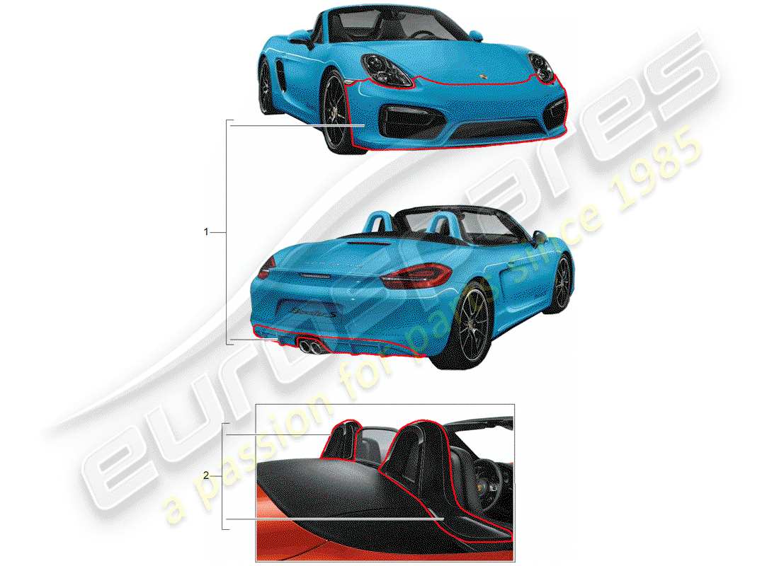porsche 2012 (tequipment 98x/99x) sport design package ersatzteildiagramm
