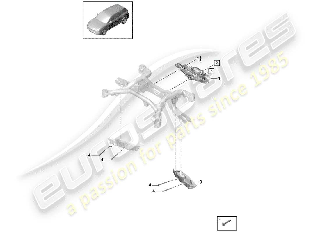 porsche 2018 (cayenne e3 9ya/9yb) lenkgetriebe teilediagramm
