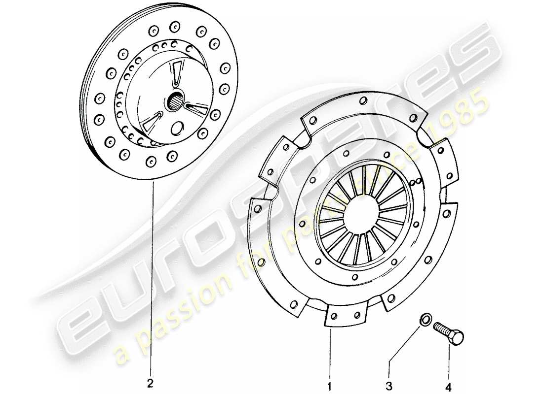 porsche 1975 (914) kupplung teilediagramm