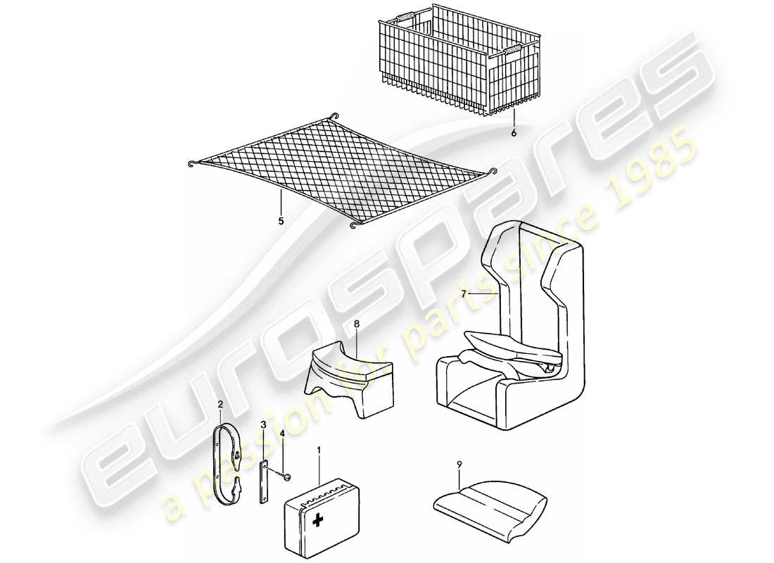 porsche 1984 (924) zubehör teilediagramm