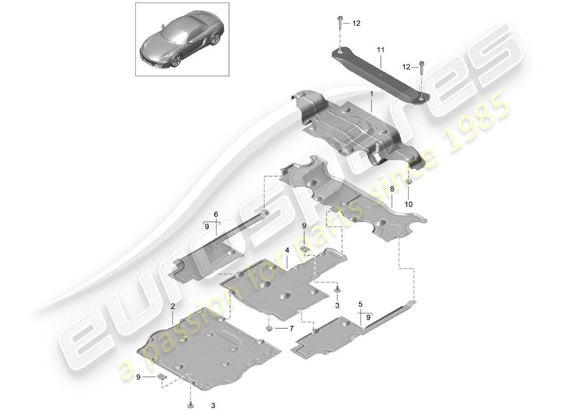 porsche 2016 (981 boxster) lining ersatzteildiagramm