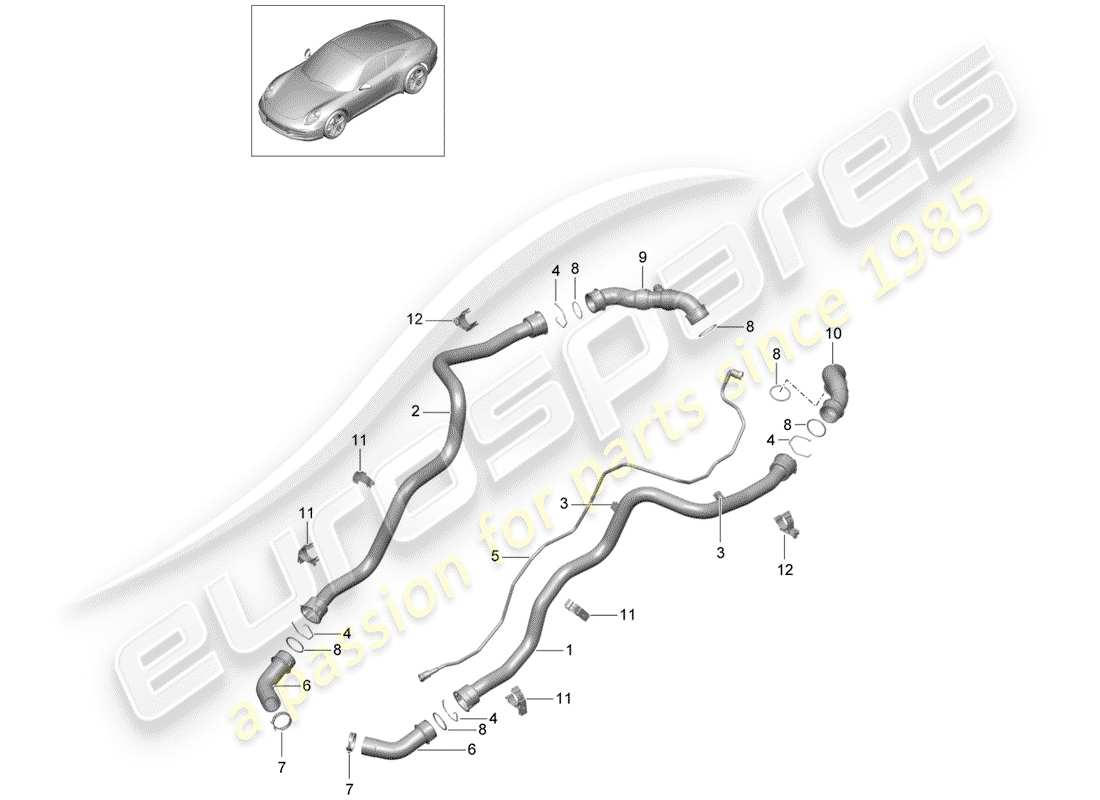 porsche 2015 (991-1) wasserkühlung 1 ersatzteildiagramm