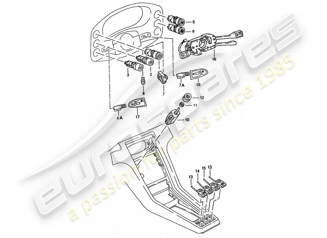 porsche 1994 (928) schalter - manuell ersatzteildiagramm