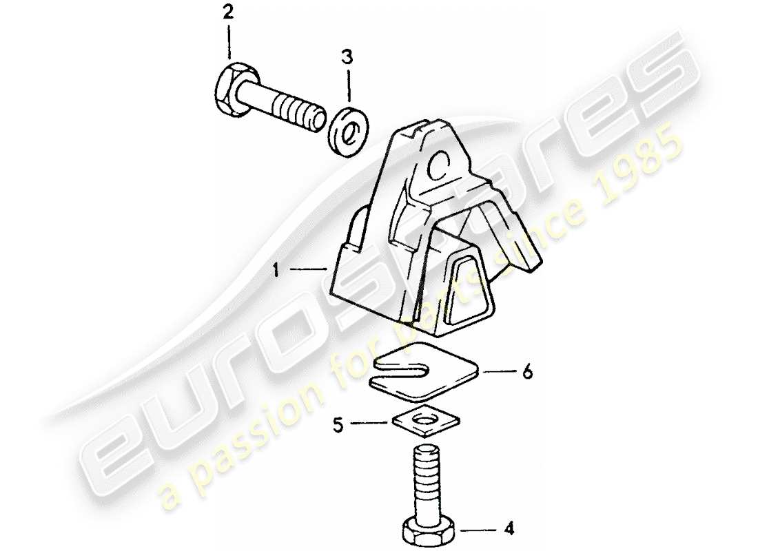 porsche 1994 (928) schaltgetriebe - getriebeaufhängung ersatzteildiagramm