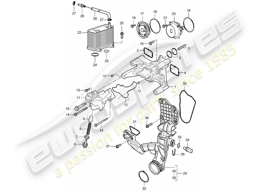 porsche 2007 (987 boxster) ölpumpe ersatzteildiagramm