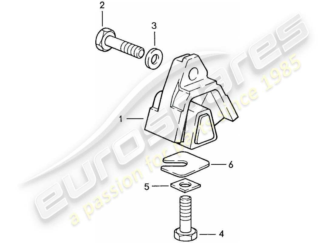 porsche 1989 (928) schaltgetriebe - getriebeaufhängung ersatzteildiagramm