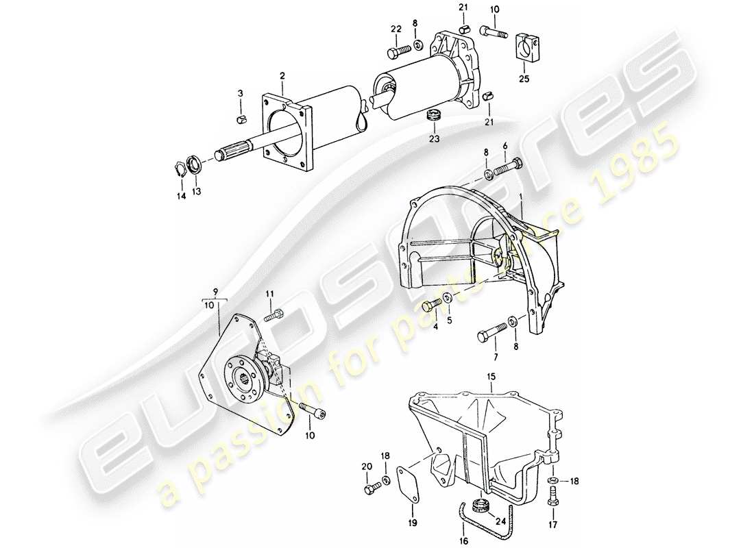 porsche 1994 (928) automatikgetriebe - zentralrohr ersatzteildiagramm