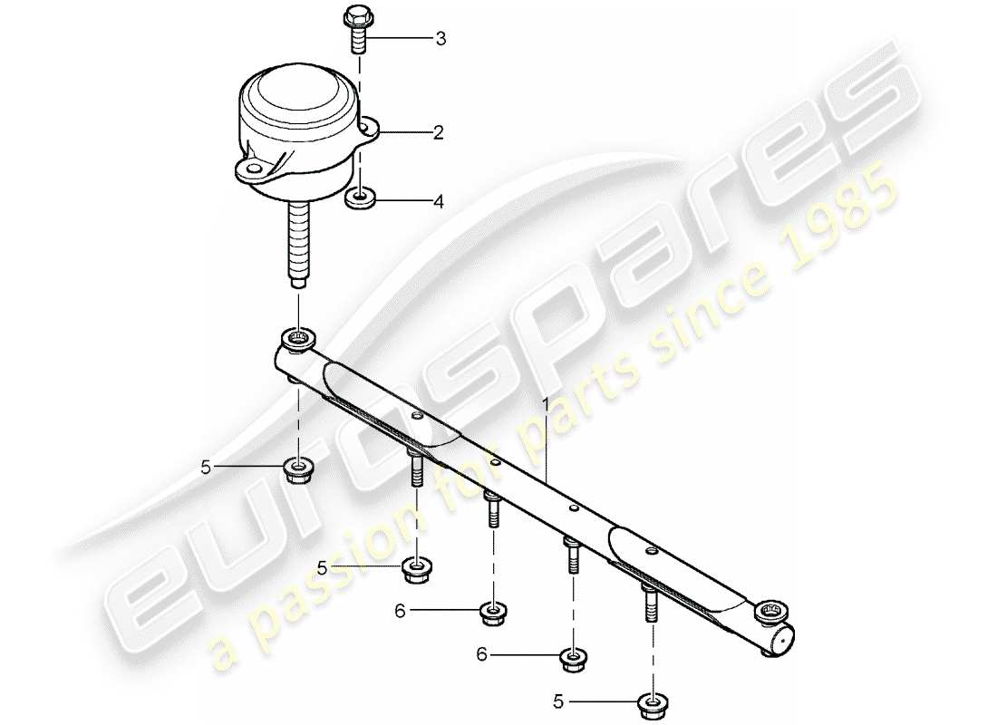 porsche 2005 (carrera gt) getriebeaufhängung teilediagramm