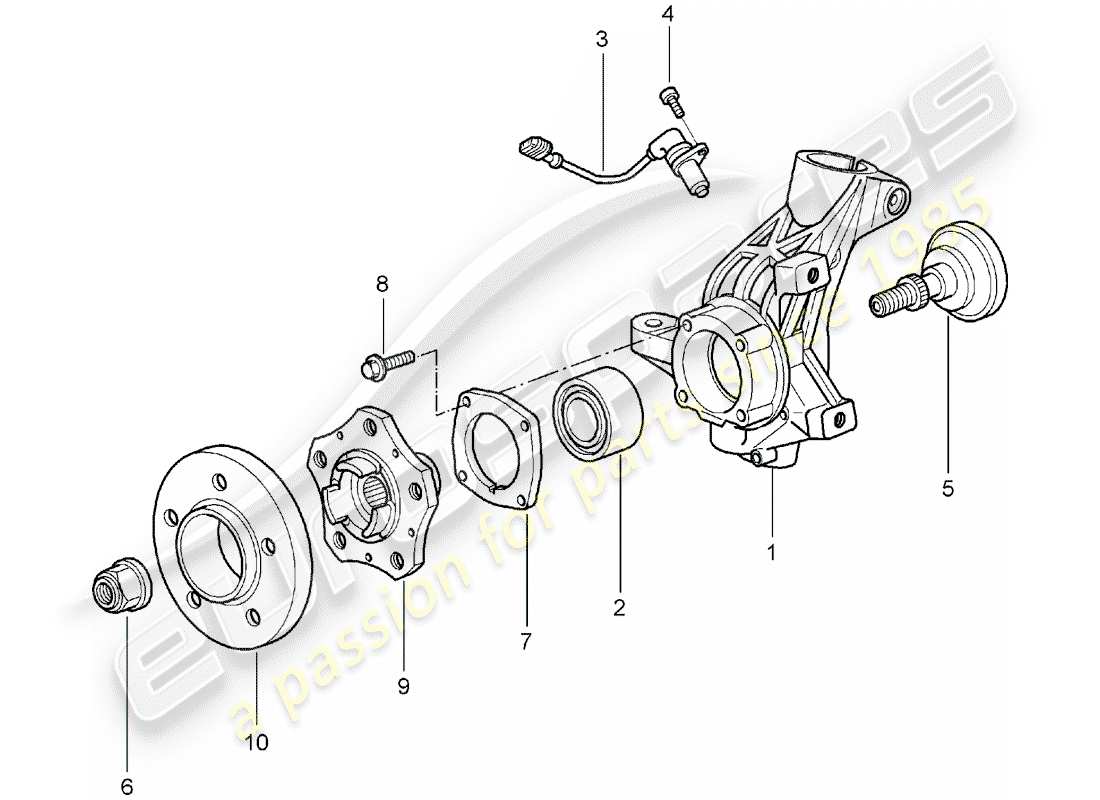 porsche 2005 (997-1) radträger ersatzteildiagramm