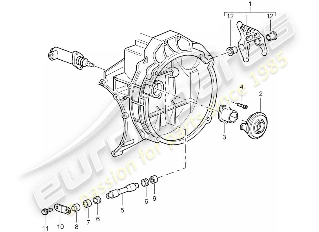 porsche 2009 (997-2 gt3) kupplungsausrückung ersatzteildiagramm