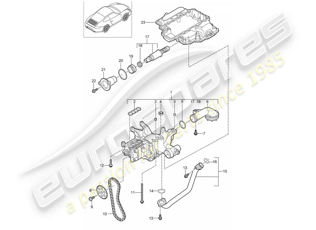 porsche 2010 (997-2) ölpumpe ersatzteildiagramm