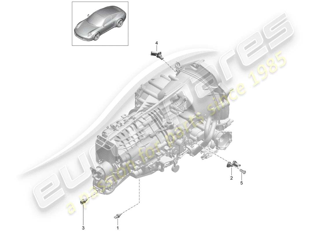 porsche 2012 (991-1) schaltgetriebe ersatzteildiagramm