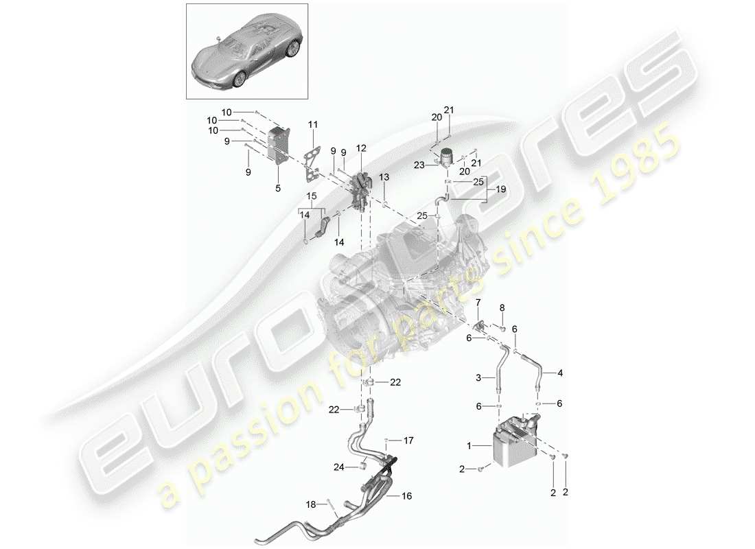 porsche 2015 (918 spyder) - pdk - teilediagramm