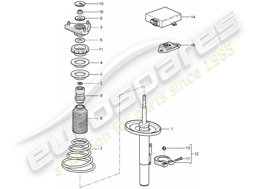 porsche 2007 (987 boxster) aufhängung teilediagramm