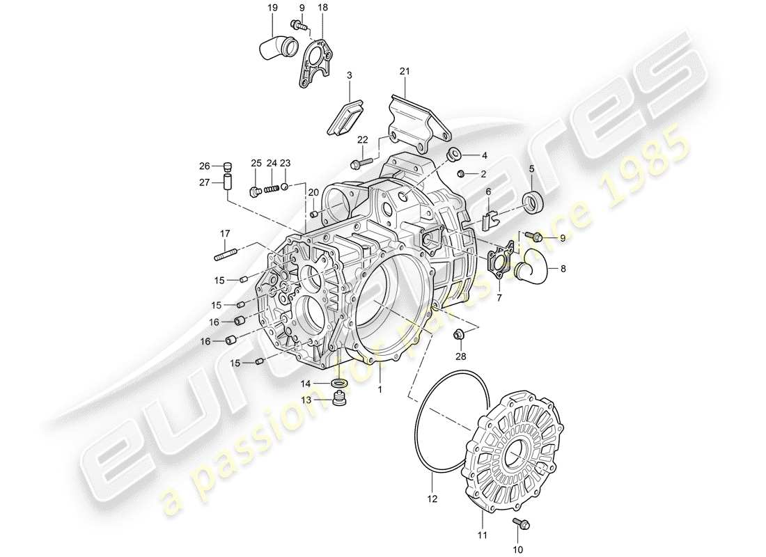 porsche 2009 (997-2 gt3) getriebegehäuse - teilediagramm