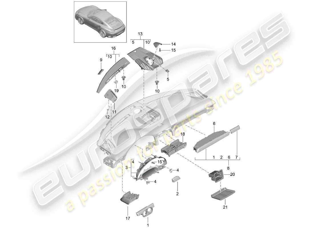 porsche 2020 (991-2 turbo) zubehör teilediagramm