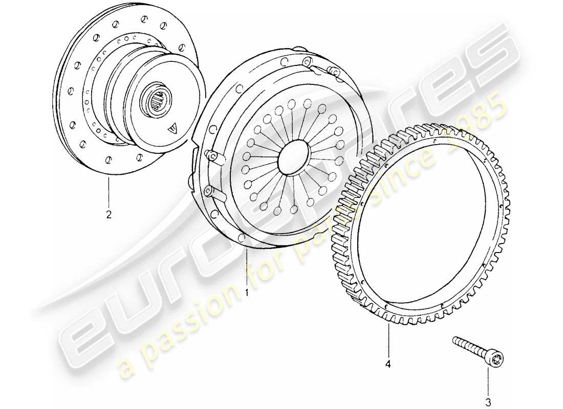 porsche 1991 (964) kupplung - d - mj 1989>> - mj 1989 ersatzteildiagramm