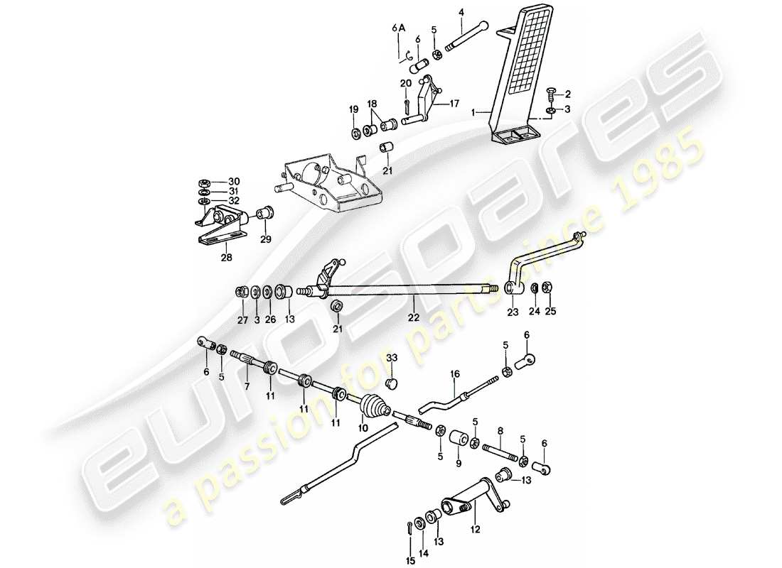 porsche 1981 (911) gaspedal - drosselklappensteuerung teilediagramm
