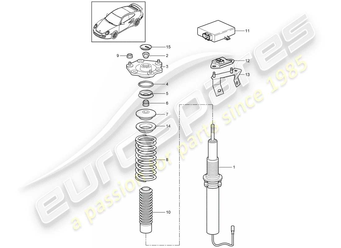 porsche 2013 (997-2 turbo / gt2 rs) aufhängung teilediagramm