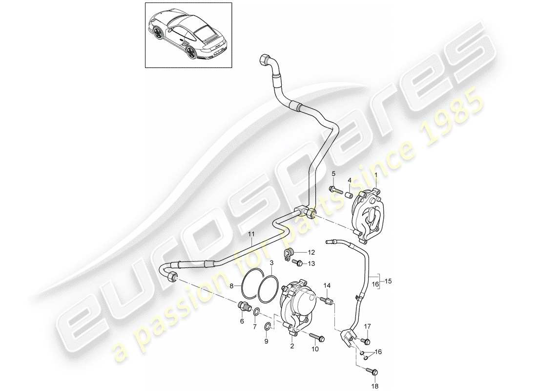 porsche 2013 (997-2 turbo / gt2 rs) ölversorgung ersatzteildiagramm
