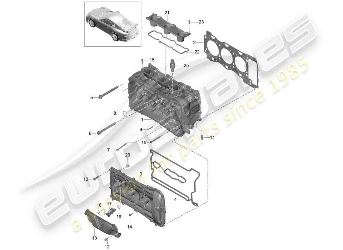porsche 2017 (991-2 r/gt3/rs) zylinderkopf teilediagramm
