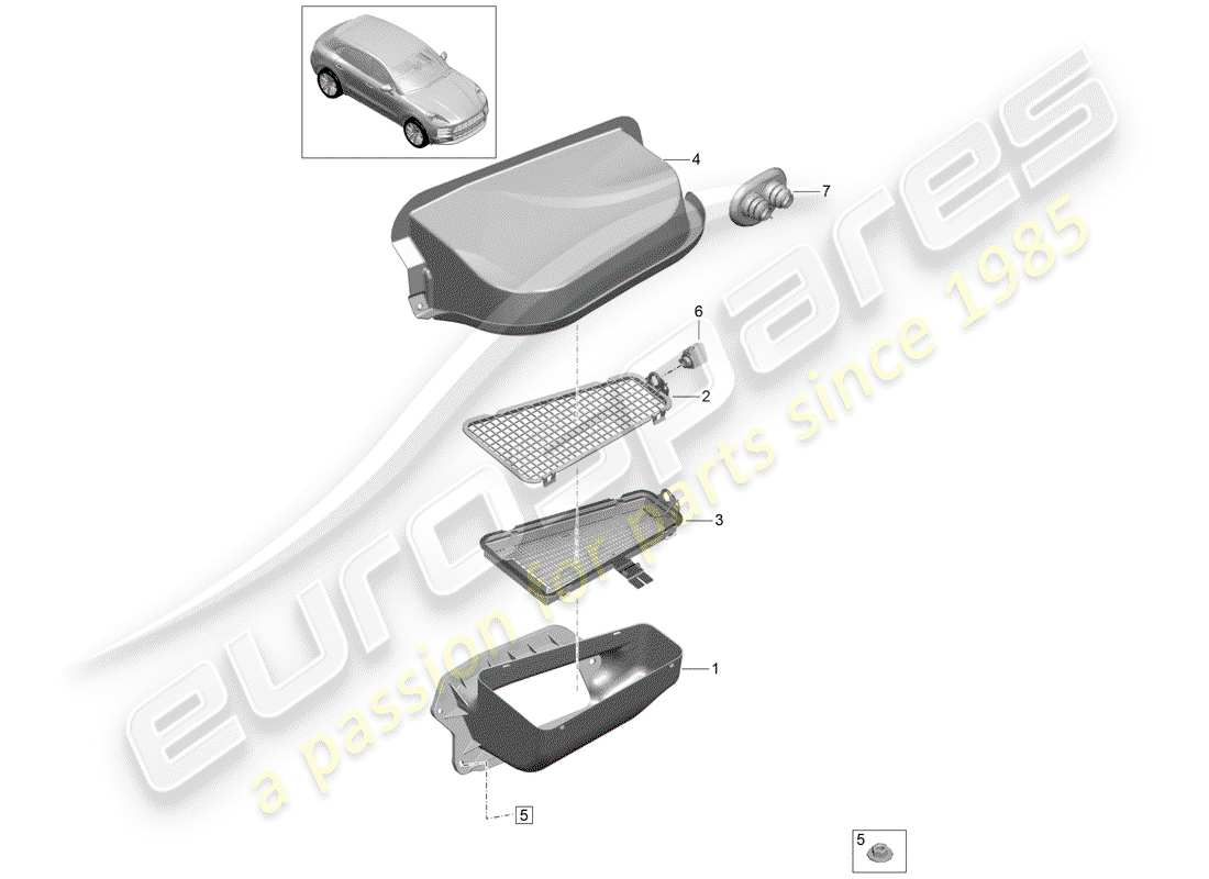 porsche 2019 (macan) frischluftansaugung - teilediagramm