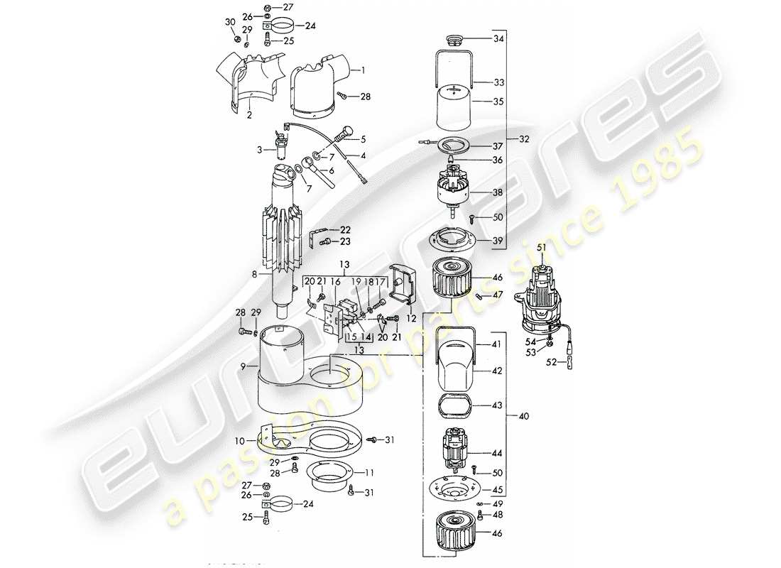 porsche 1966 (911/912) einzelteile - heizung - - webasto - - d >> - mj 1968 ersatzteilliste