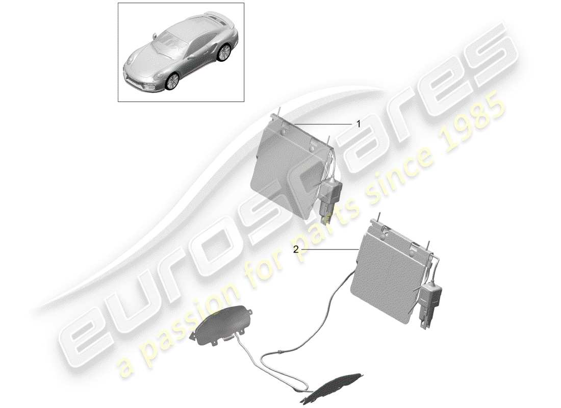 porsche 991 turbo (2015) lumbar support ersatzteildiagramm