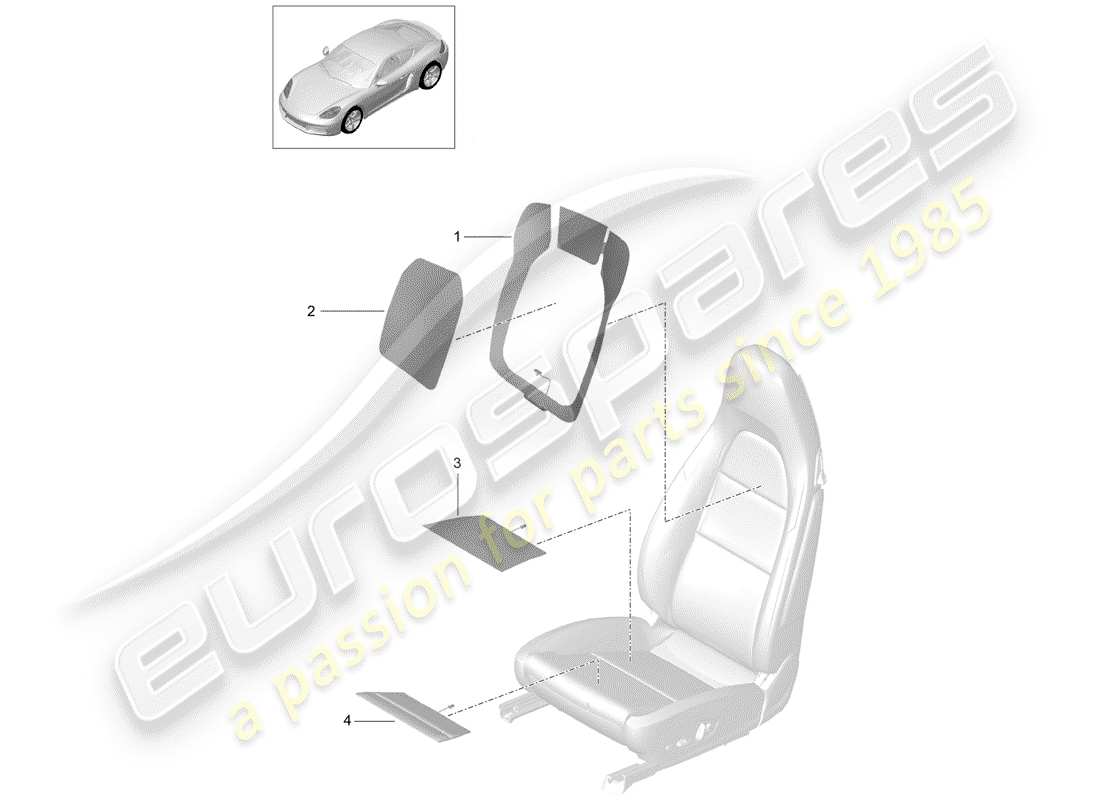 porsche 2017 (718 cayman) heizelement teilediagramm